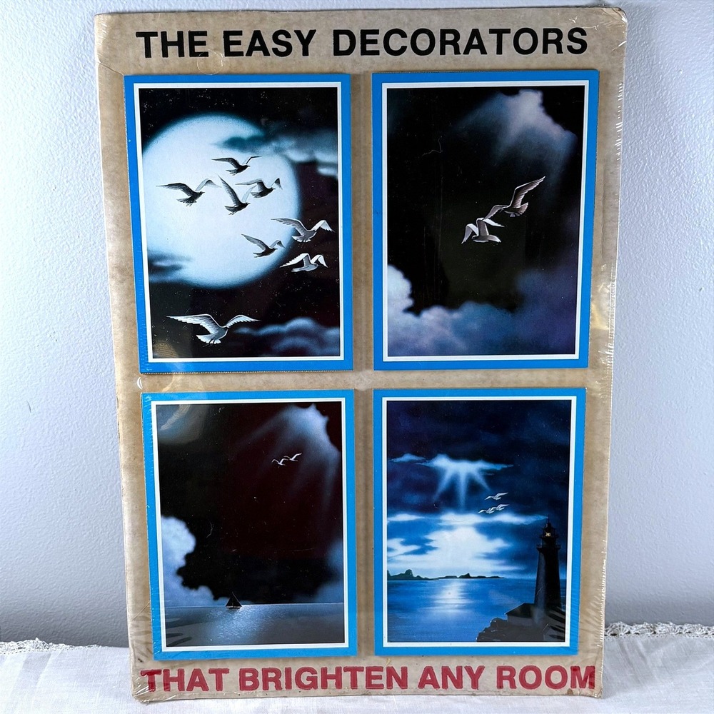 Vintage 1979 Action Industries The Easy Decorators 4pc Wall Art Plaque Set NOS